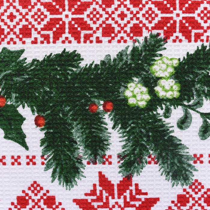 Полотенце вафельное Адель «Кардиналы» красное 45х50см, 100% хлопок, 160гр/м2