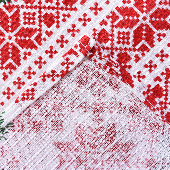 Полотенце вафельное Адель «Кардиналы» красное 45х50см, 100% хлопок, 160гр/м2