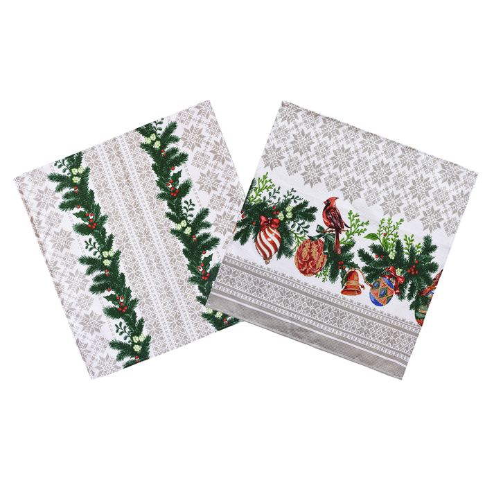 Полотенце вафельное Адель «Кардиналы» серое 45х50см, 100% хлопок, 160гр/м2