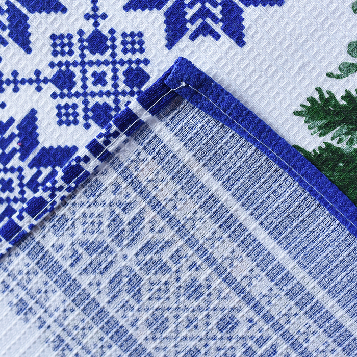 Полотенце вафельное Адель «Кардиналы» синее 45х50см, 100% хлопок, 160гр/м2