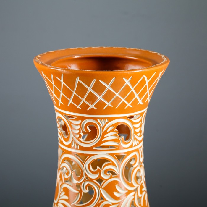 Ваза "Осень", оранжевая, резка