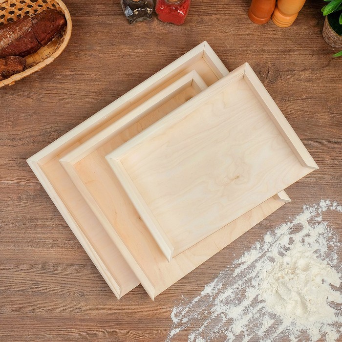 Набор досок для пельменей 3 шт (40 × 30 × 4 см; 30 × 30 × 4 см; 30 × 21 × 4 см)