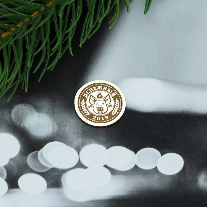 Сувенирная монета "Счастливый пятачок денежный. 2019", мед. сталь