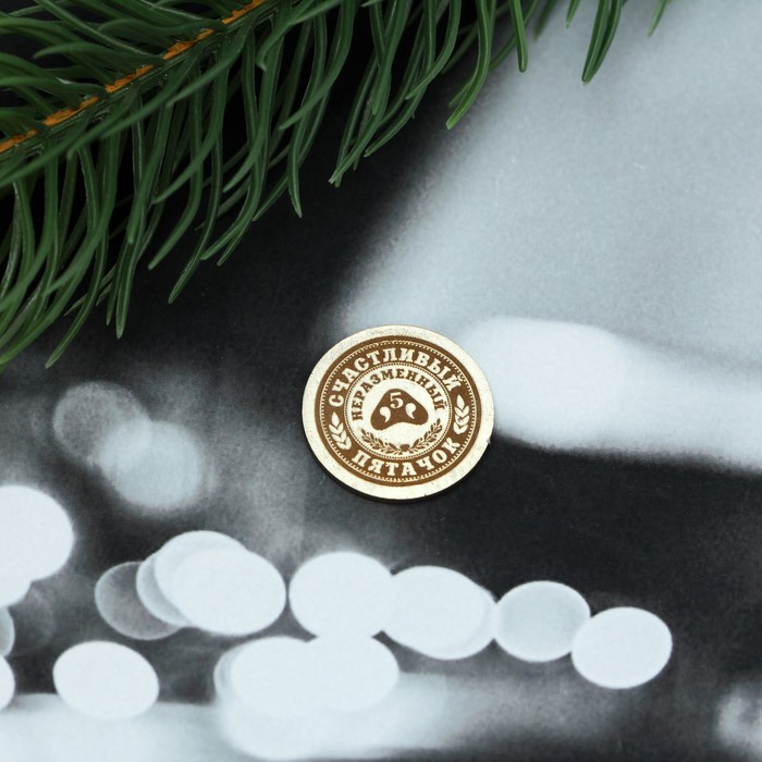 Сувенирная монета "Счастливый пятачок денежный. 2019", мед. сталь