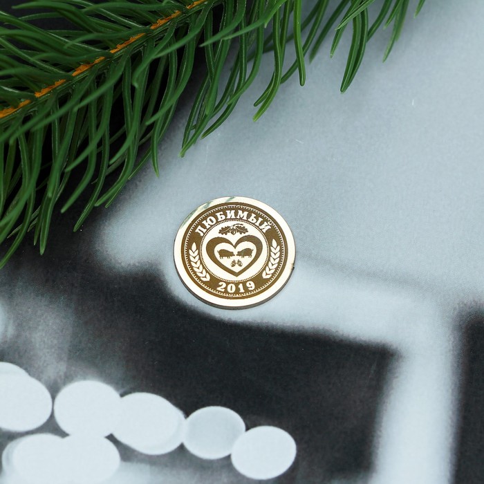 Сувенирная монета "Счастливый пятачок любимый. 2019", мед. сталь