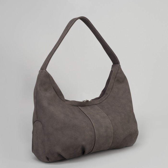 Сумка женская, отдел на молнии, наружный карман, цвет тёмно-коричневый