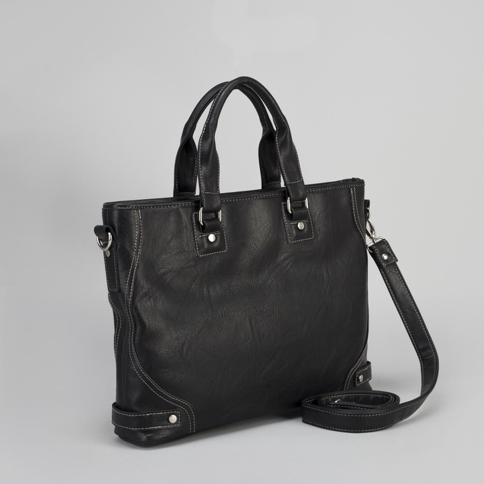 Сумка женская, отдел на молнии, наружный карман, цвет чёрный