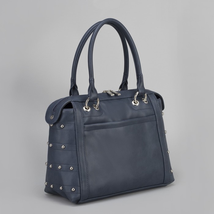 Сумка женская, отдел на молнии, наружный карман, цвет синий