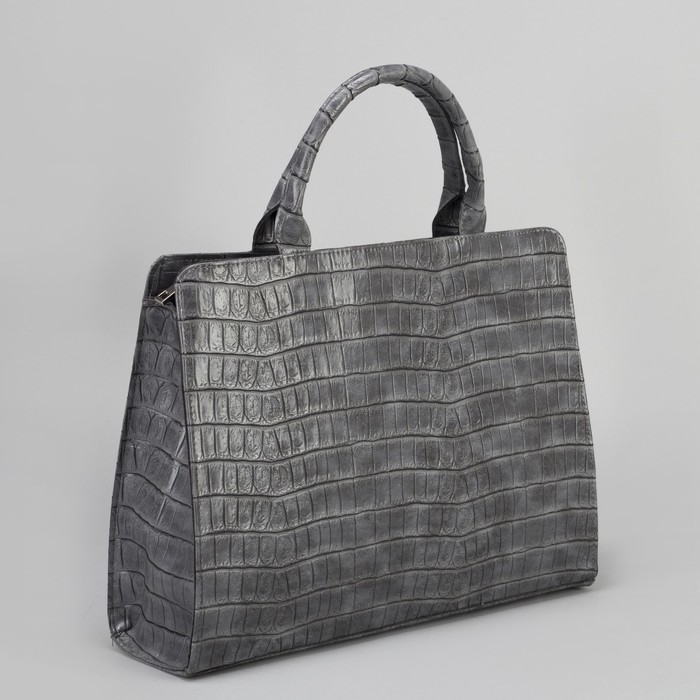 Сумка женская, отдел на молнии, наружный карман, цвет серый