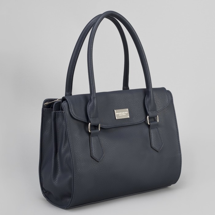 Сумка женская, отдел на молнии, наружный карман, цвет тёмно-синий