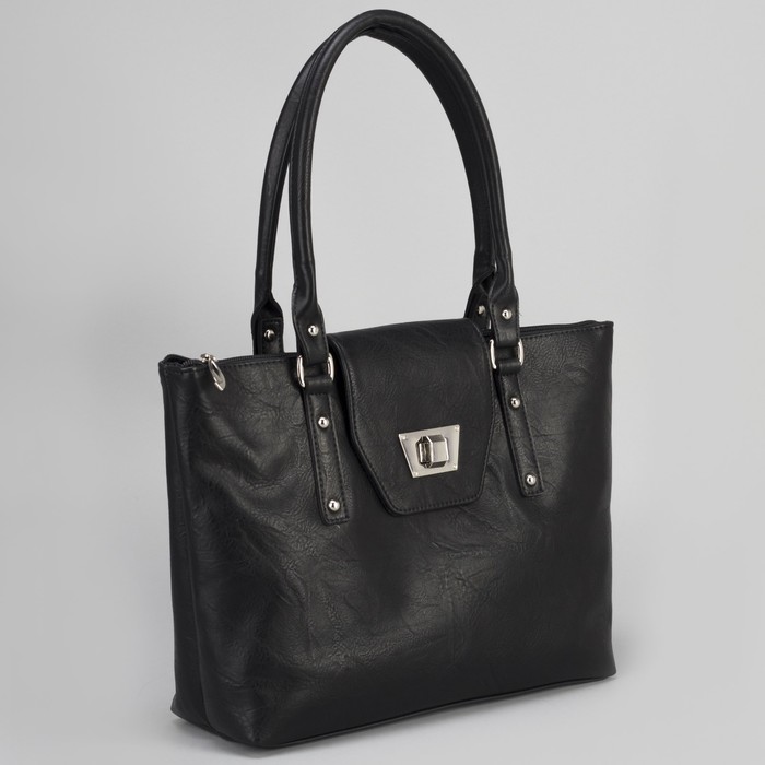 Сумка женская, отдел с перегородкой на молнии, цвет чёрный