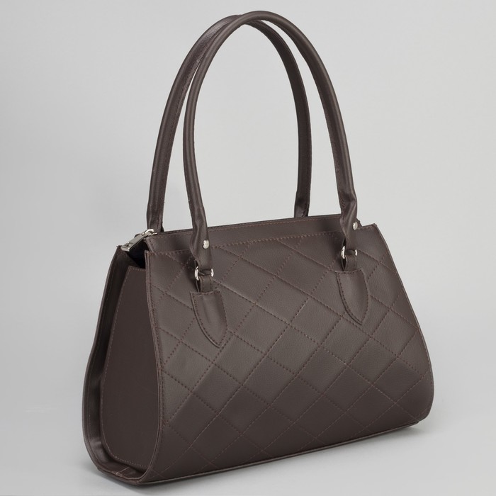 Сумка женская, 1 отдел на молнии, наружный карман, цвет тёмно-коричневый