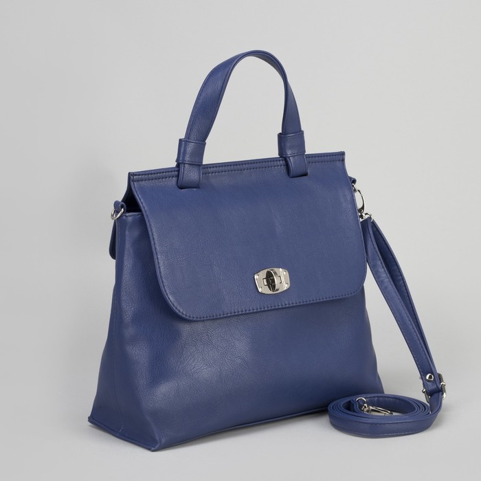 Сумка женская, отдел на молнии, наружный карман, цвет синий