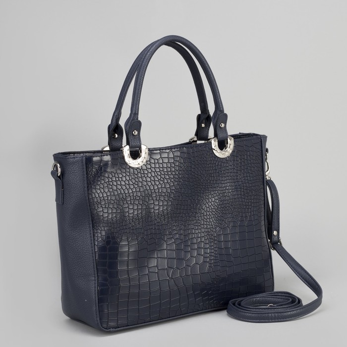 Сумка женская, отдел с перегородкой на молнии, наружный карман, цвет синий