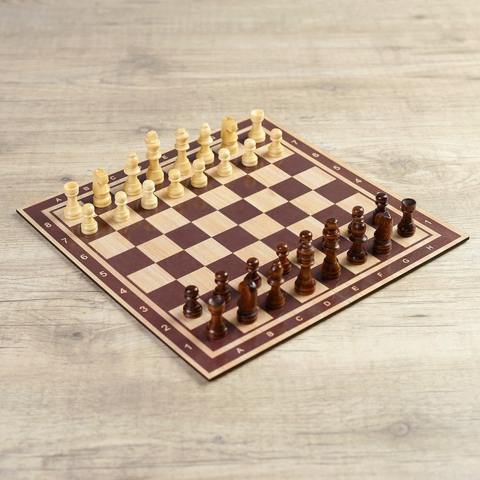 Шахматы "Время игры", доска МДФ — 30х30, шахматы дерево, высота короля — 5.5 см