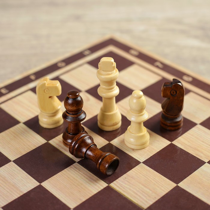 Шахматы "Время игры", доска МДФ — 30х30, шахматы дерево, высота короля — 5.5 см