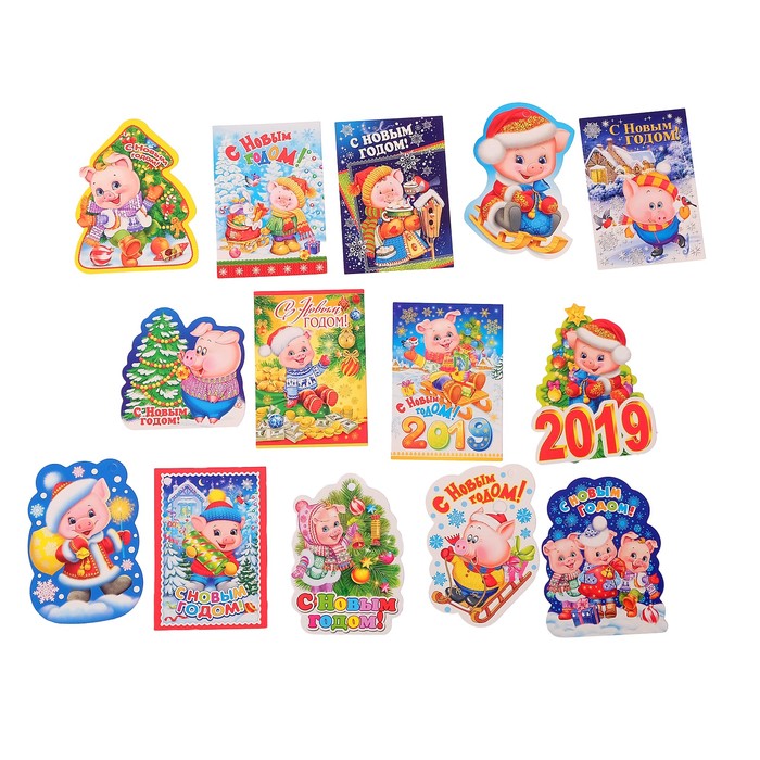 Комплект подвесок "Новогодний", хрюшки, 140 шт.