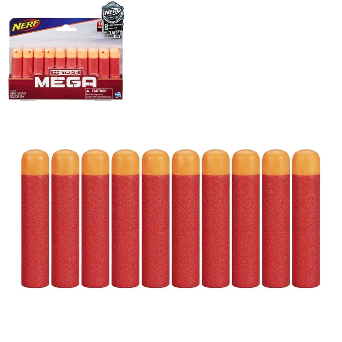 Стрелы для бластеров NERF Mega, 10 стрел в комплекте