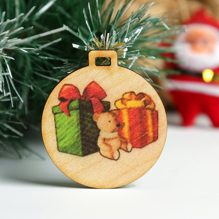 Бирка "Подарки", D=5см