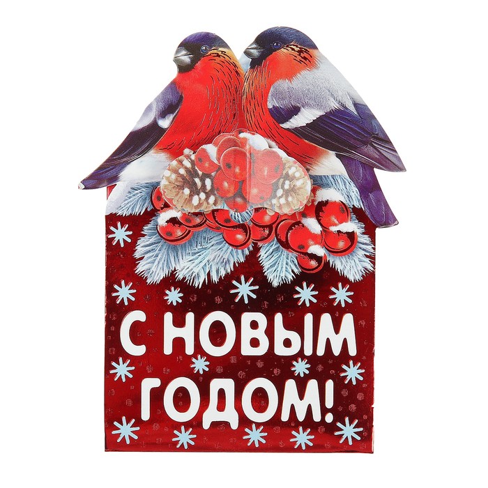 Конверт-сюрприз "С Новым Годом!", снегири