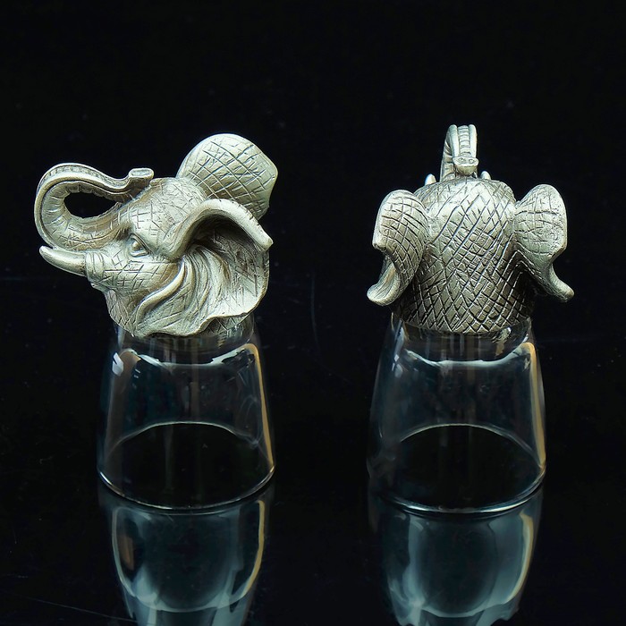 Набор из 2-х стопок «Слон», 50 мл, D=4,5 см H=8,5 см