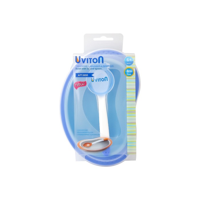 Тарелочка с ложкой и крышечкой, синяя