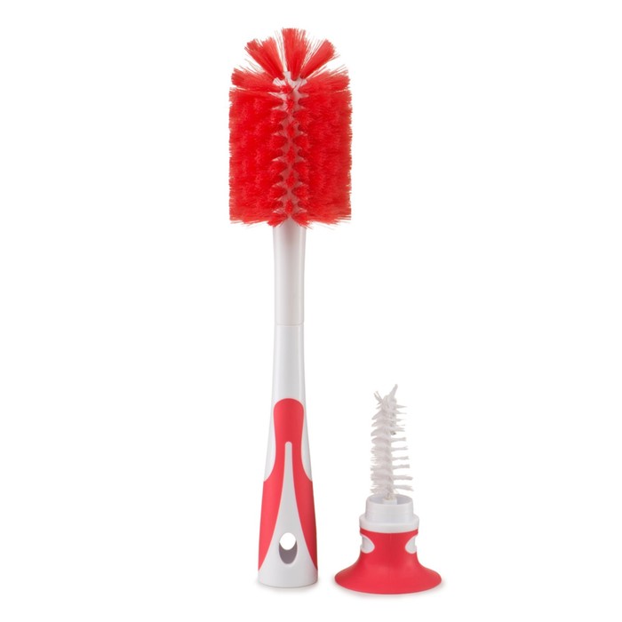 Набор ёршиков для бутылочек и сосок BOTTLE NIPPLE BRUSH, красный