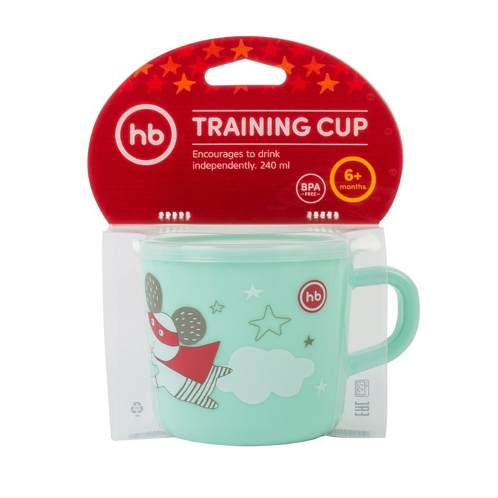 Кружка с ручкой и крышкой TRAINING CUP, мята