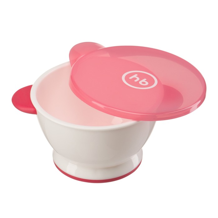 Тарелка с крышкой Happy Baby SMALL BOWL, красная