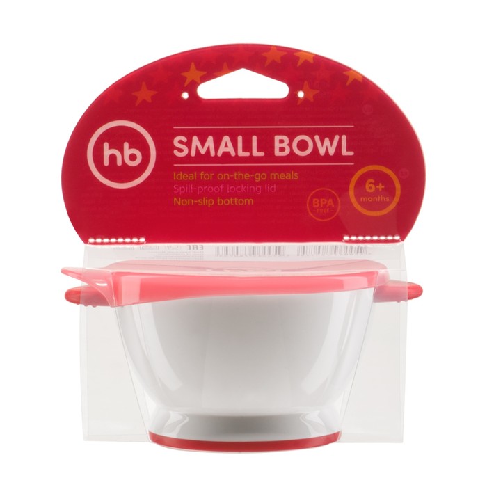 Тарелка с крышкой Happy Baby SMALL BOWL, красная