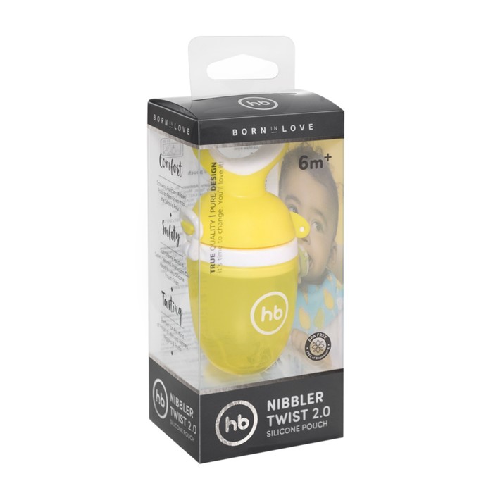 Ниблер с силиконовой сеточкой NIBBLER TWIST, жёлтый, от 6 мес.