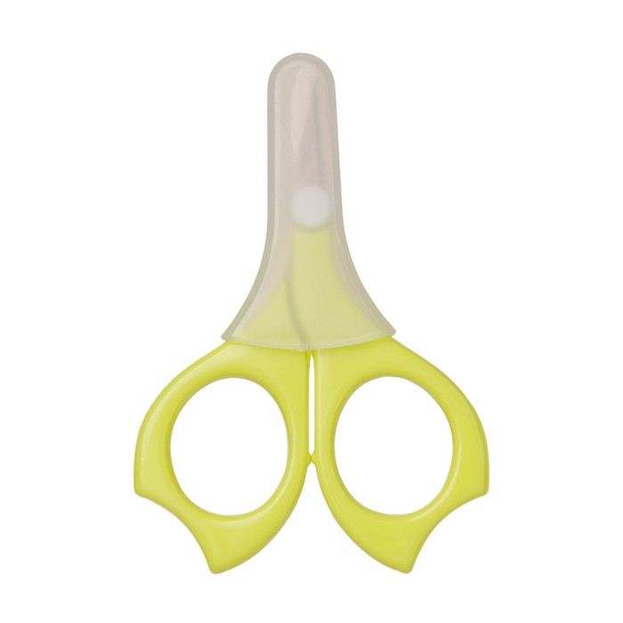 Ножницы детские Happy Baby для ногтей, закруглённые, с колпачком, лайм, от 0 мес.