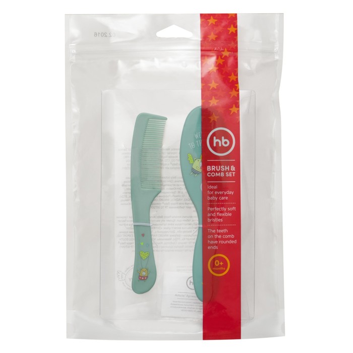 Набор щёток для волос Happy Baby BRUSH COMB SET, бирюзовый, от 0 мес.
