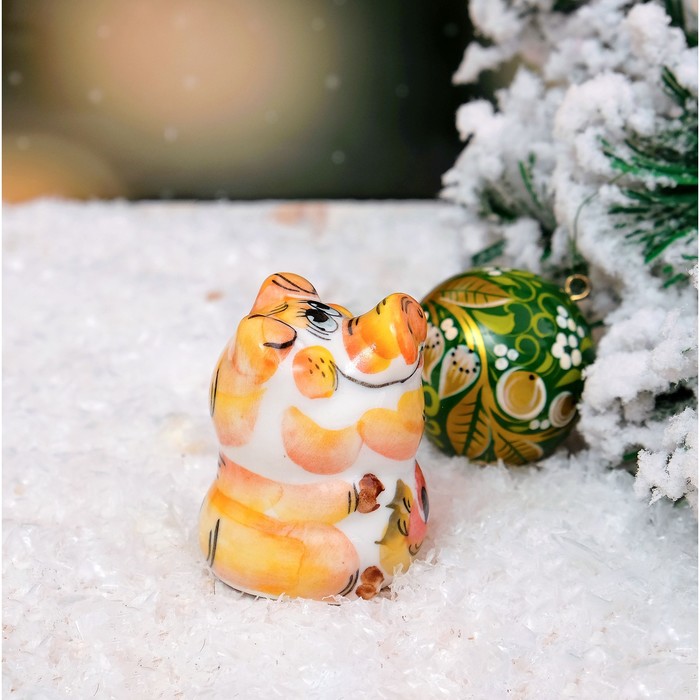 Сувенир «Поросёнок Пятак», гжель, цвет