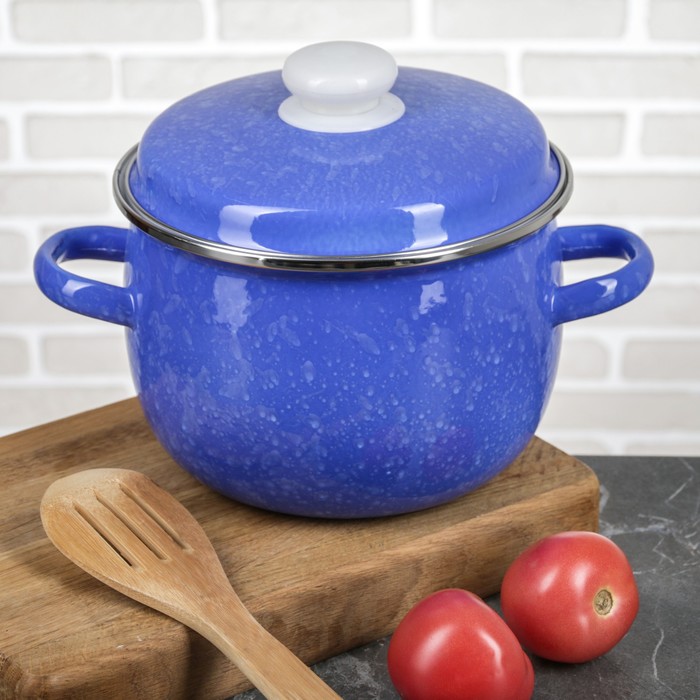 Набор кастрюль сферических "Снежок", 3 шт: 2,5 л, 3,5 л, 5 л, эмалированные крышки