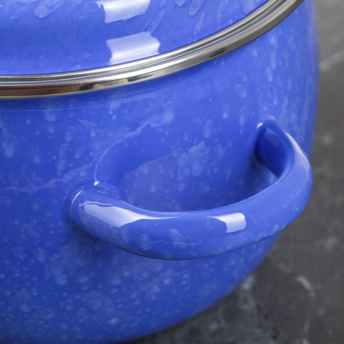 Набор кастрюль сферических "Снежок", 3 шт: 2,5 л, 3,5 л, 5 л, эмалированные крышки