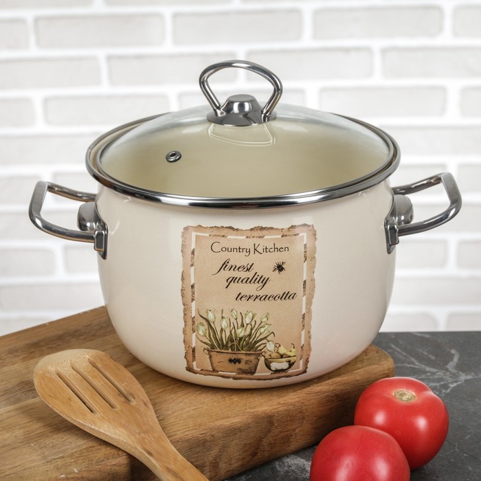 Набор кастрюль сферических "Натюрель", 3 шт: 2,5 л, 3,5 л, 5 л, стеклянные крышки