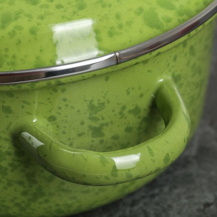 Набор кастрюль конических "Киви", 3 шт: 2 л, 3 л, 4 л, эмалированные крышки