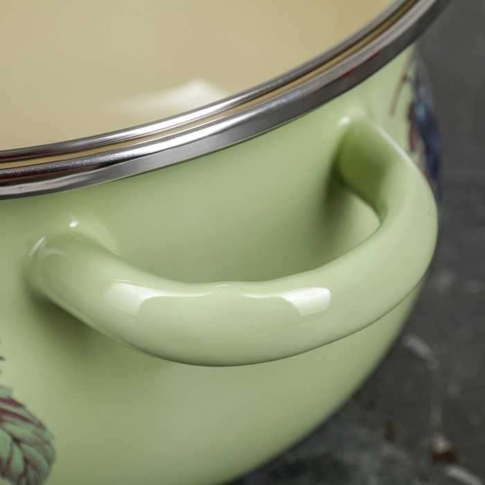 Набор кастрюль цилиндро-сферических "Виноградная лоза", 3 шт: 1,5 л, 2,5 л, 3,5 л, стеклянные крышки