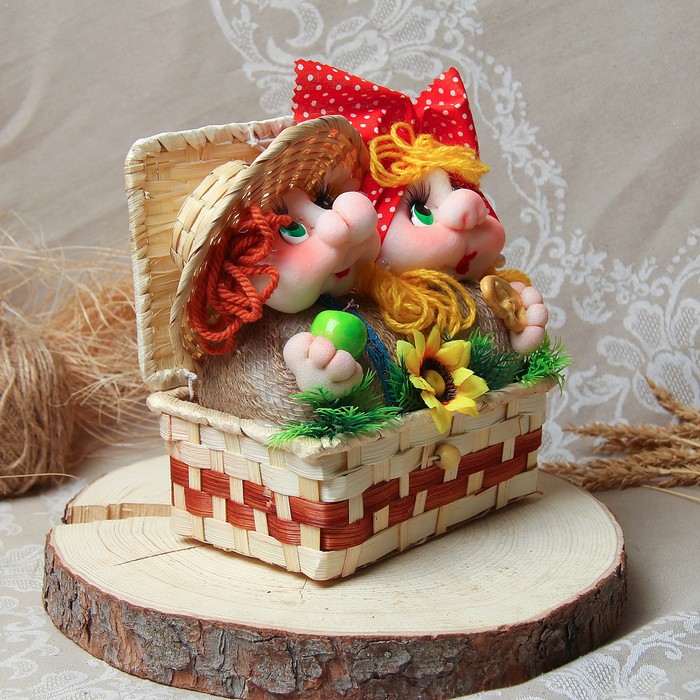 Оберег «Парочка домовых», 22 см