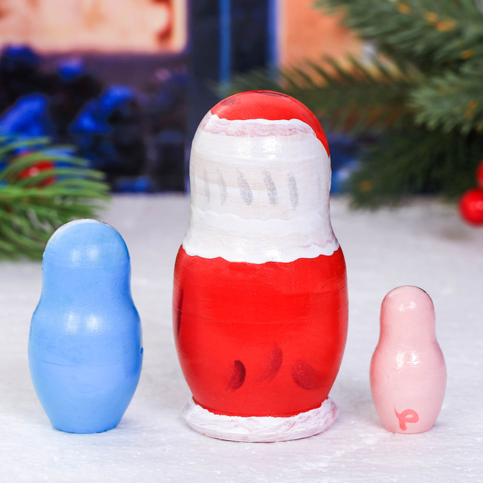 Матрешка 3 кукольная "С Новым Годом!" 11 см