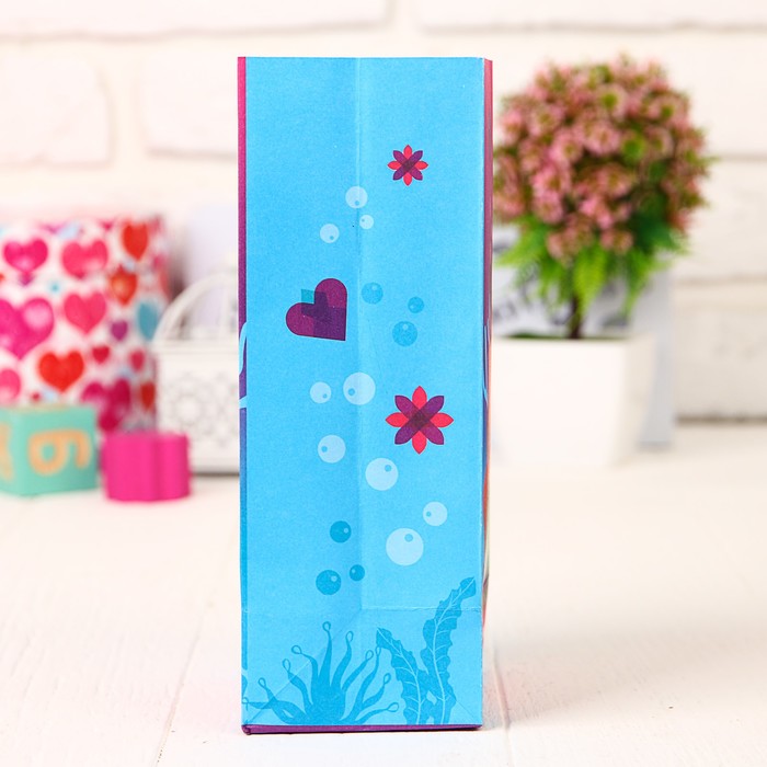 Пакет подарочный без ручек "Самая красивая!", Принцессы,10 х19.5 х7 см