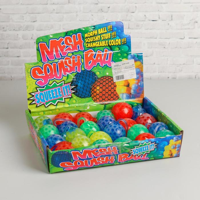 Мялка с гидрогелем "Булава" на резинке, цвета МИКС