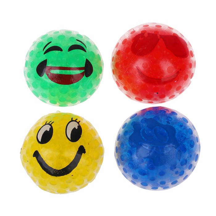 Мялка с гидрогелем "Смайл", виды МИКС