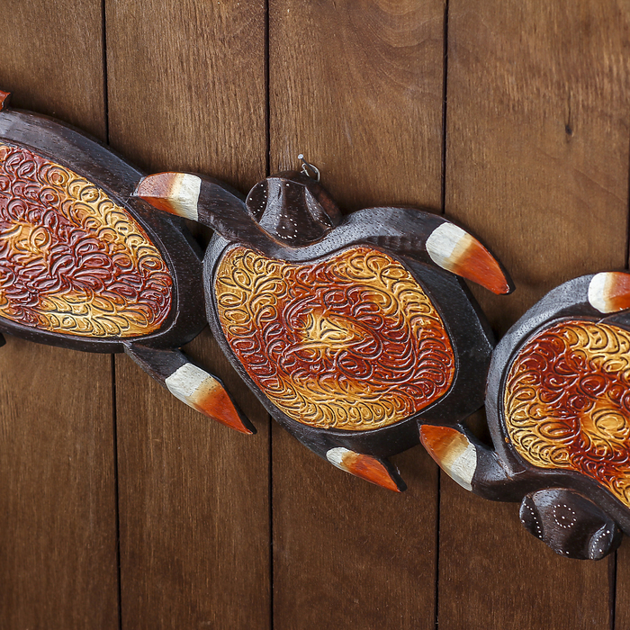 Панно настенное "Черепашки бежевые" 17х1,5х100 см