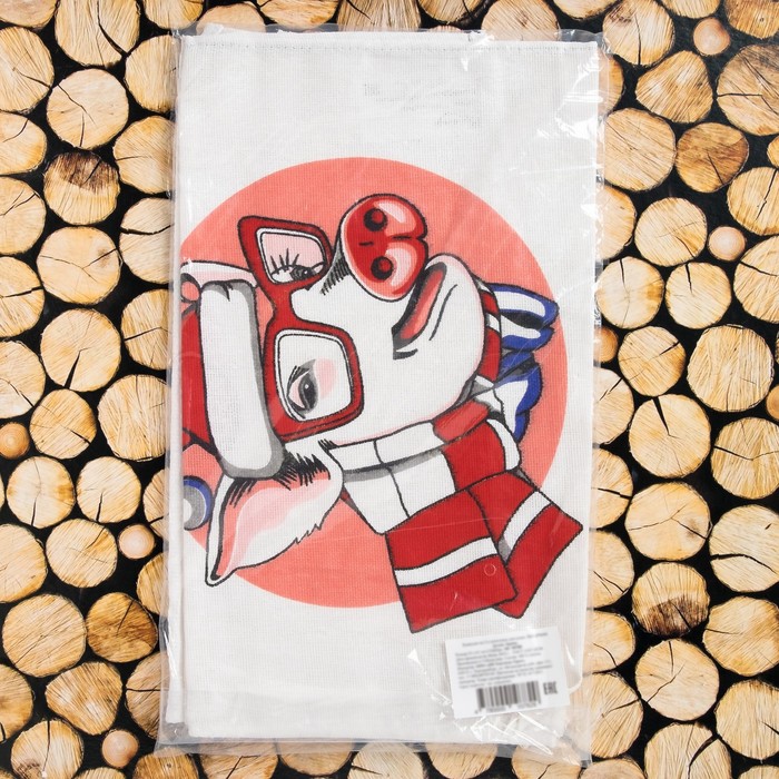 Комплект полотенец для кухни Spany 35x61 2шт, рогожка, хл.100%, Хрюнь