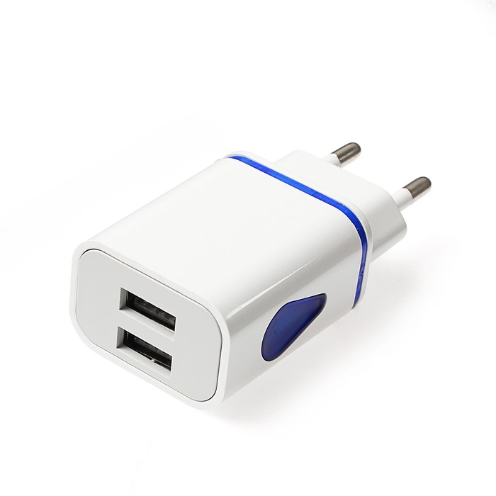 Сетевое зарядное устройство Luazon, 2 USB, 1A, микс