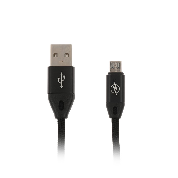 Провод для зарядки и передачи данных Luazon, microUSB, в текстильной оплётке, 1м, микс