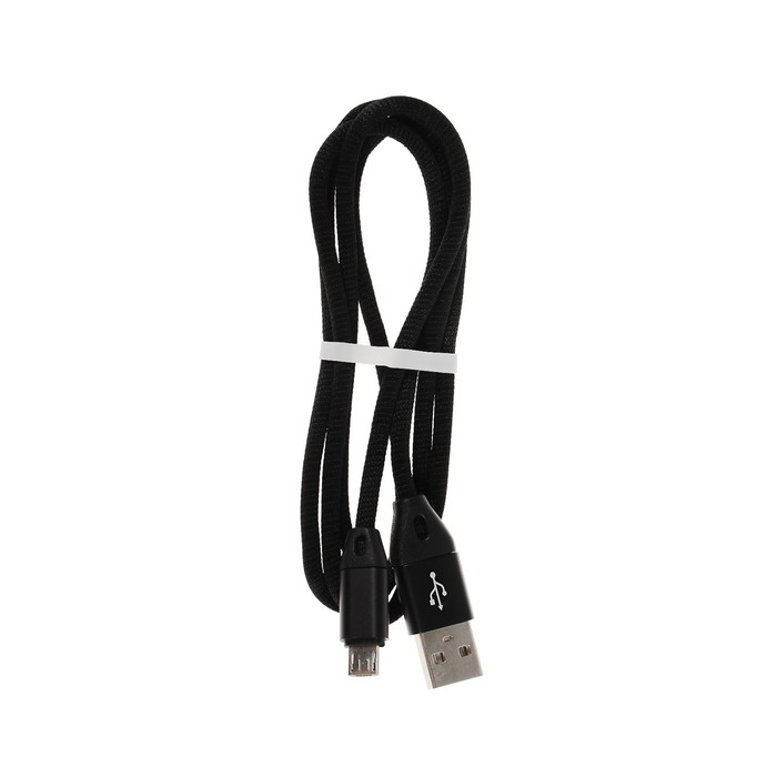 Провод для зарядки и передачи данных Luazon, microUSB, в текстильной оплётке, 1м, микс