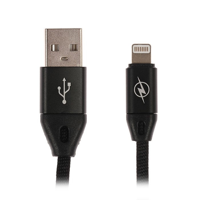 Провод для зарядки и передачи данных Luazon, iPhone 5-X, в текстильной оплётке, 1м, микс